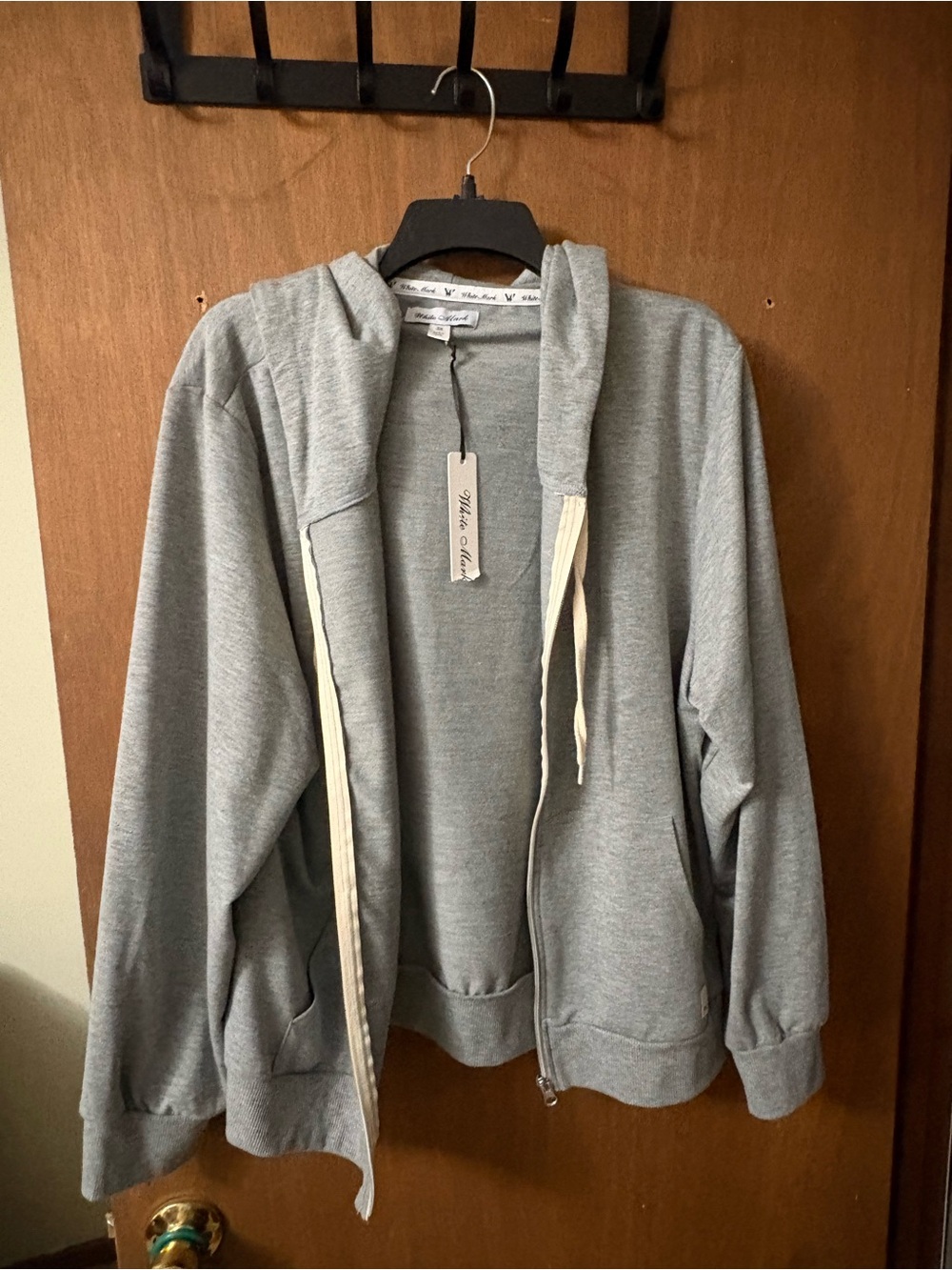 White House Black Market Heather Gray Zip-Up Hoodie
